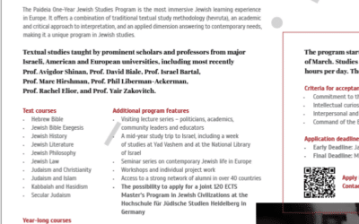 Apply for the one-year jewish studies program 2020-2021!